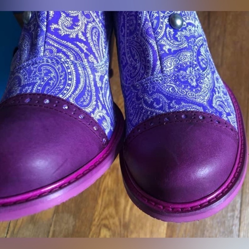 Purple and Pink Ankle Boots - Picture 5 of 8